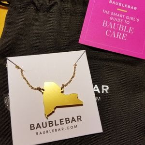 BaubleBar New York Acrylic State Pendent in Gold